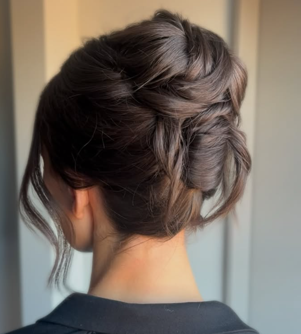 Low braided updo